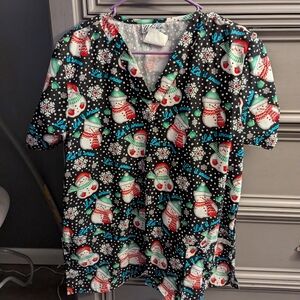 Christmas scrub top